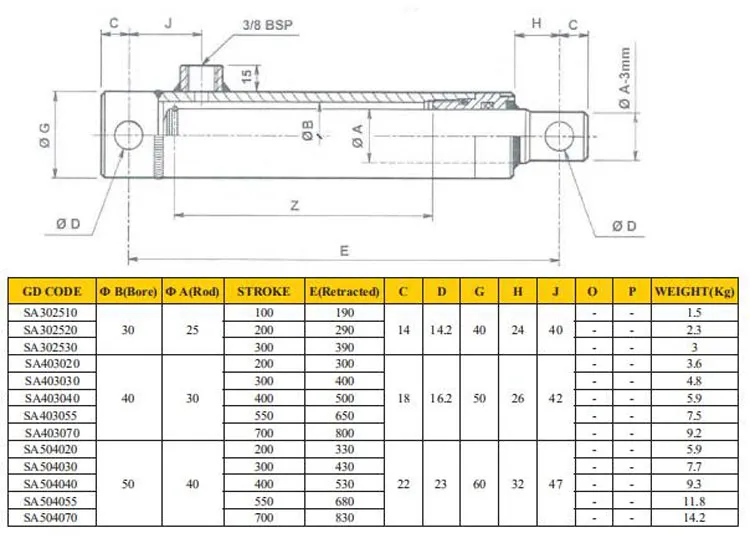 Standard or Customized Welded Mini Hydraulic Cylinder for Snow Removal Truck