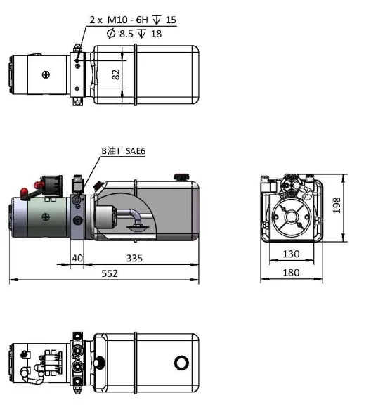 Horizontal Automatic 12V DC Hydraulic Power Unit