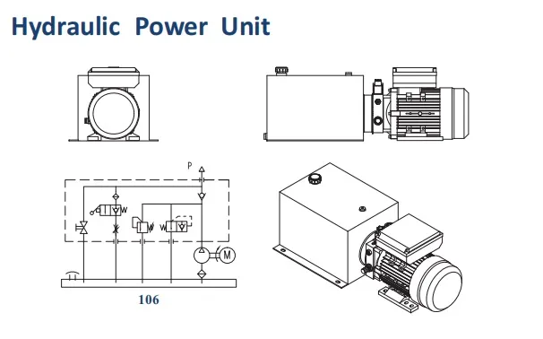 Hydraulic Power Pack Double Action Circuit Steel Hyraulic Power Unit for Lifting