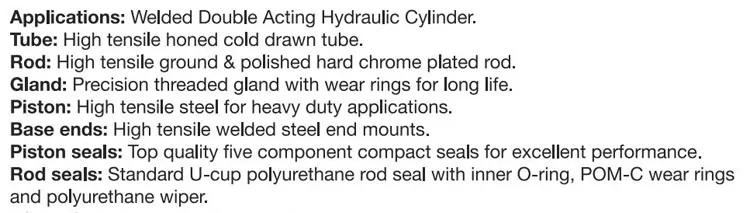 Lift Bridge Use Double Action Hydraulic Cylinder