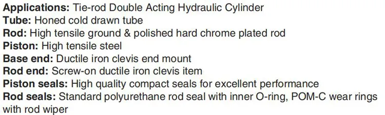 Custom Double Action Tie Rod Hydraulic Cylinder for Tailgate