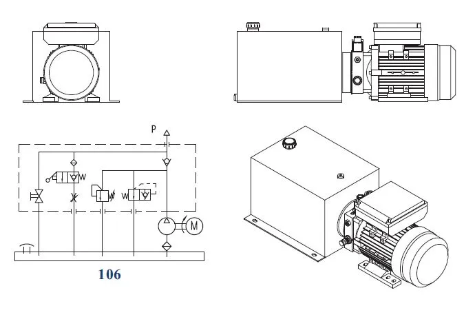 Standard 12V DC Single Action Hydraulic Power Unit