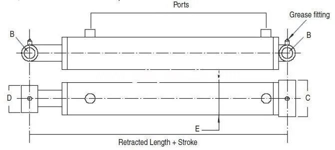 Heavy Duty Welded Construcion Double Acting Hydraulic Cylinder