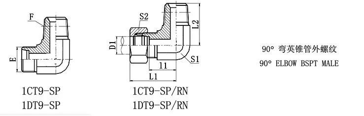90 Elbow BSPT Male Fitting