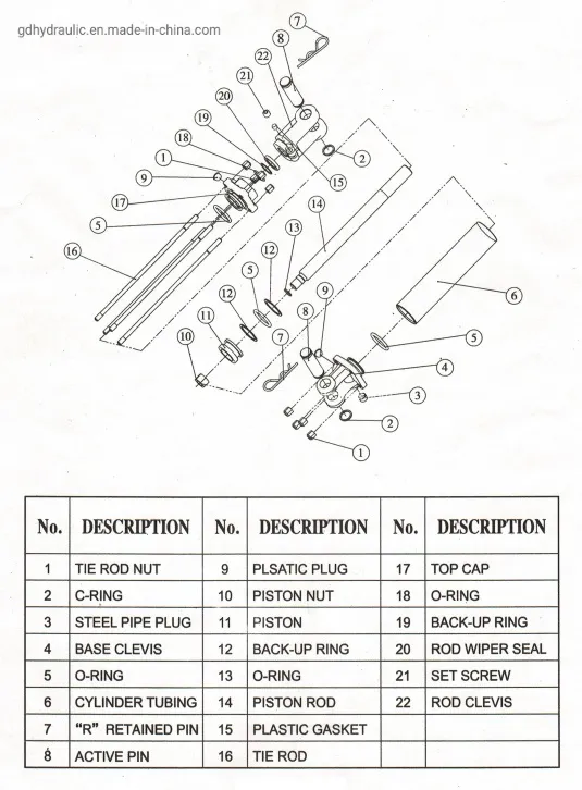 Nitrided Piston Rod Tie Rod Hydraulic Cylinder