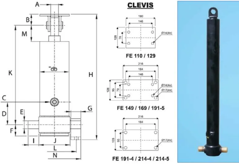 Single Acting Hyva Type Flash Hoist Hydraulic Cylinders for Tipping
