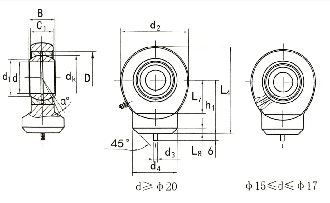 Gk...Do Series OEM/ODM Rod Ends for Hydraulic Components