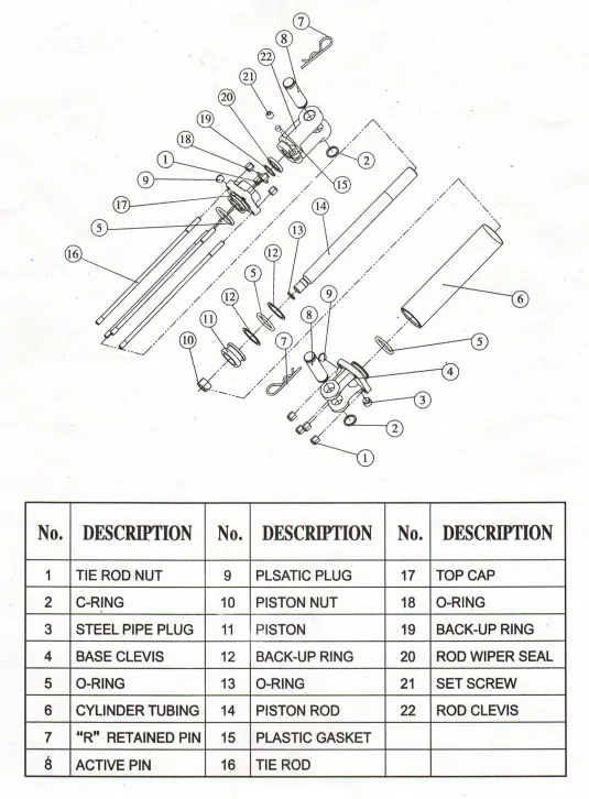 Nitrided Rod Single Acting Tie Rod Hydraulic Cylinders for Farm Use