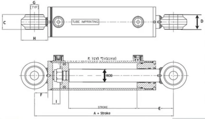 Double Acting Standard Honed Tubing Clevis Mount Welded Hydraulic Cylinder