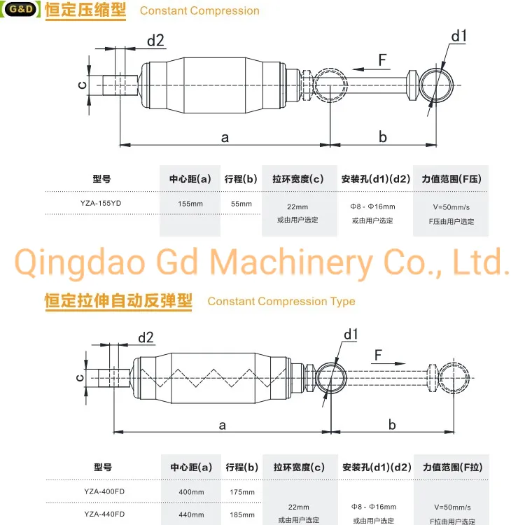 Mini Small 45mm Diameter Constant Hydraulic Damper for Women Exercise Machines